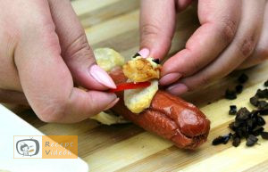 Hotdog kígyócskák recept, hotdog kígyócskák elkészítése 14. lépés