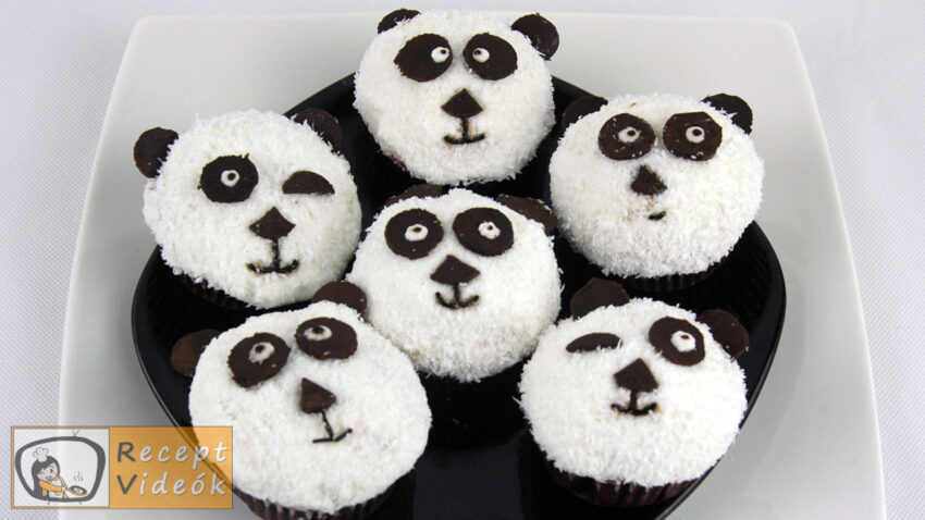Panda muffin recept, panda muffin elkészítése - Recept Videók