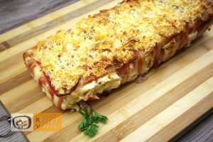 baconbe göngyölt túrós csusza recept elkészítése 6. lépés