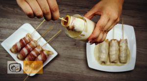 Palacsinta tésztás baconös virsli recept elkészítése 5. lépés