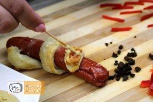 Hotdog kígyócskák recept, hotdog kígyócskák elkészítése 12. lépés