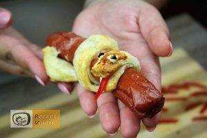 Hotdog kígyócskák recept, hotdog kígyócskák elkészítése 15. lépés
