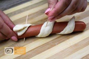 Hotdog kígyócskák recept, hotdog kígyócskák elkészítése 8. lépés