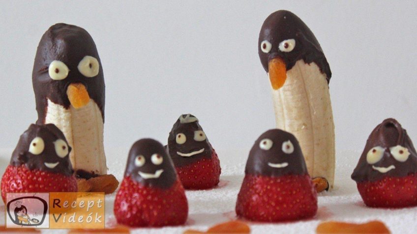Banán pingvinek recept, banán pingvinek elkészítése - Recept Videók