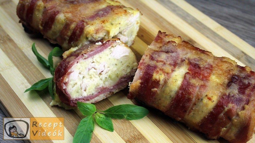 Csirkemell receptek: Baconös-sajtos csirkemell őzgerinc formában elkészítése - Recept Videók