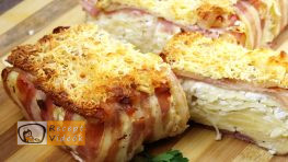 baconbe göngyölt túrós csusza recept elkészítése - Recept Videók
