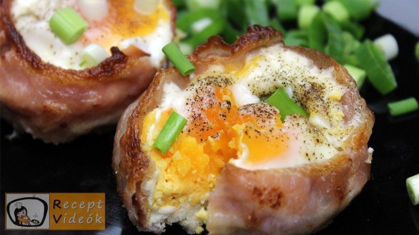 sajtos-baconös tojásmuffin recept, sajtos-baconös tojásmuffin elkészítése - Recept Videók