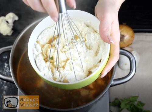 Tejfölös karfiolleves recept, tejfölös karfiolleves elkészítése 10. lépés