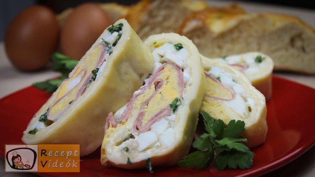 Tojásos-sonkás sajttekercs recept elkészítése - Recept Videók