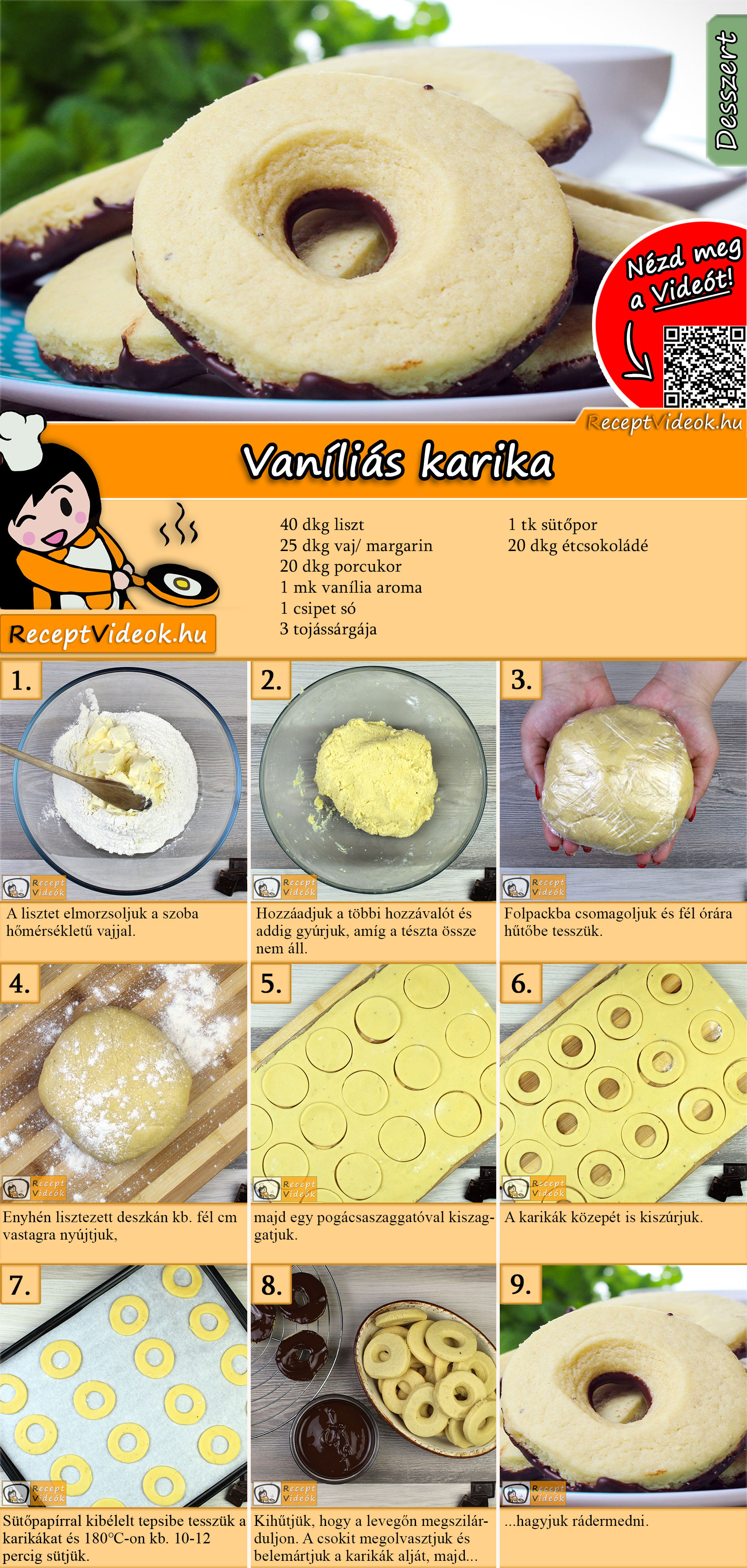 Vaníliás karika recept elkészítése videóval