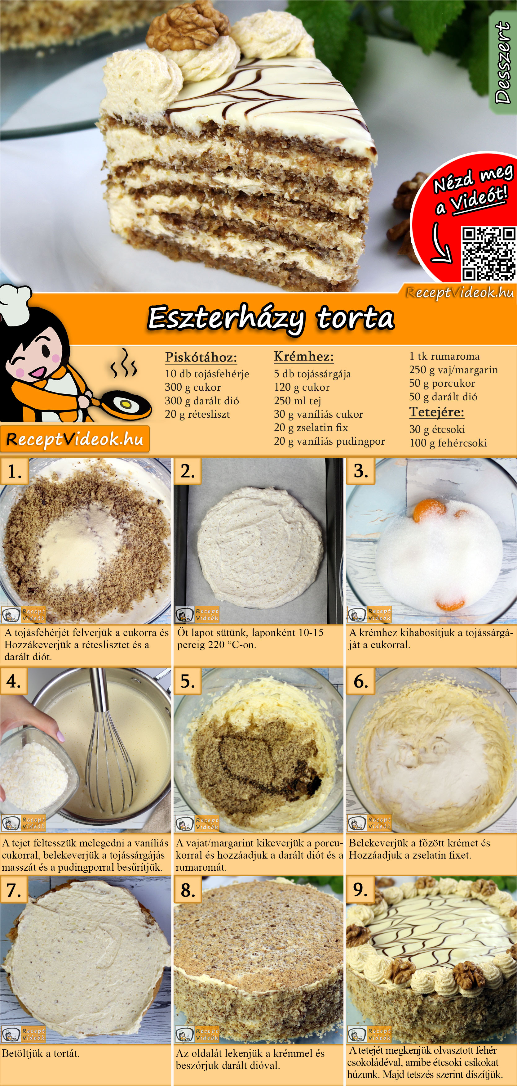Eszterházy torta recept elkészítése videóval