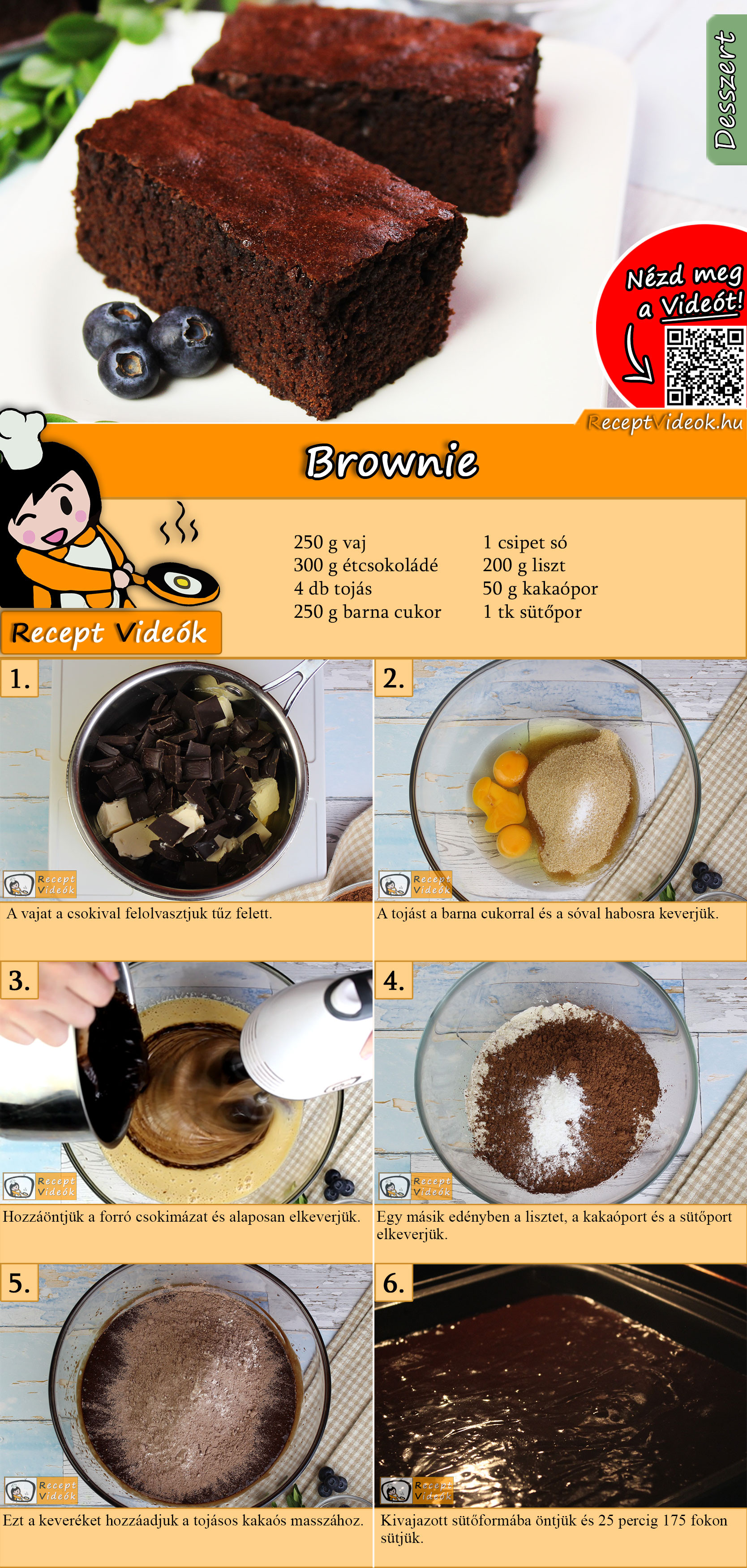 Brownie recept elkészítése videóval