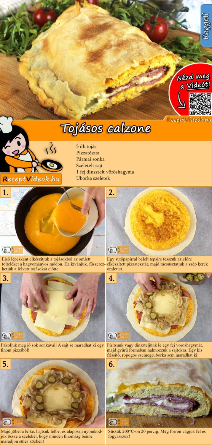 Tojásos calzone recept elkészítése videóval