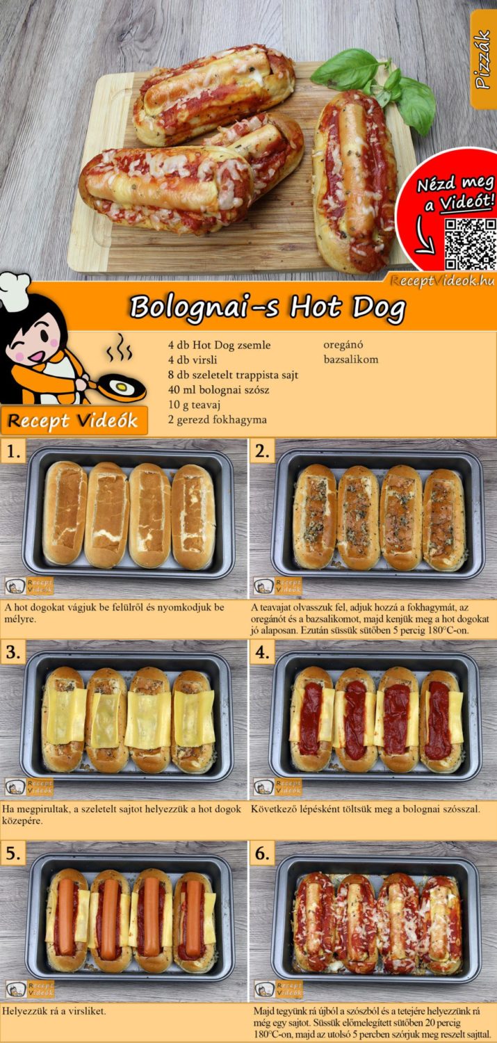 Bolognai-s Hot Dog recept elkészítése videóval