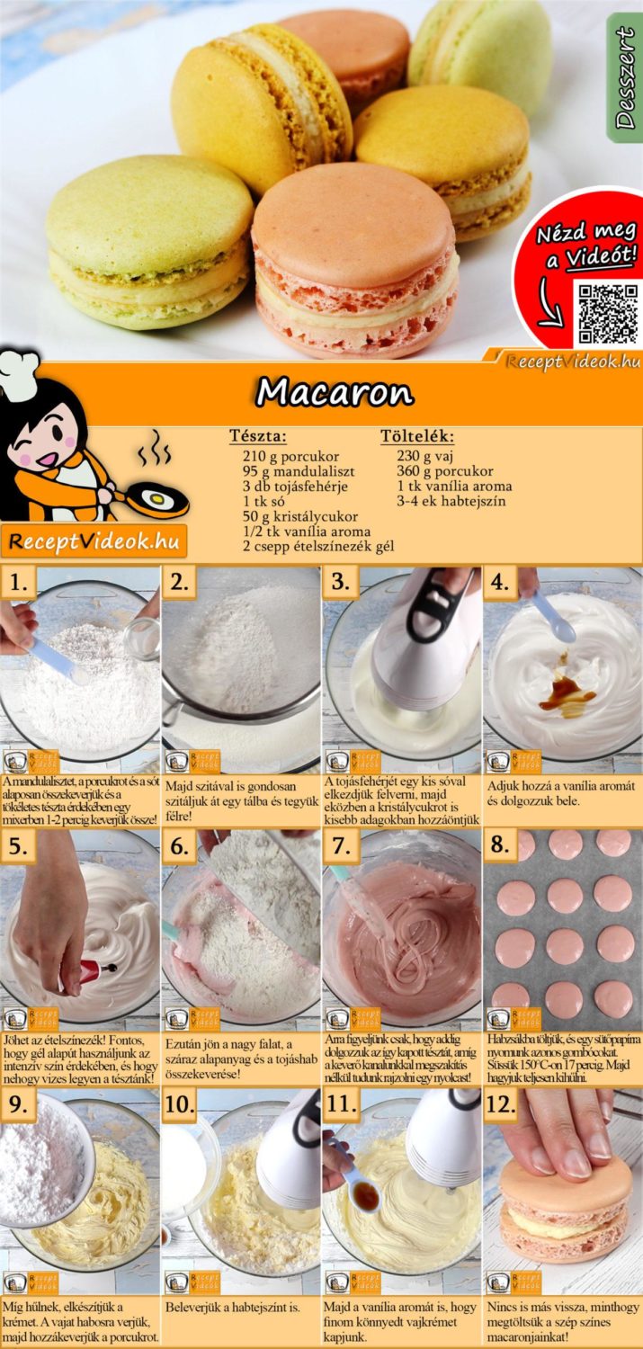Macaron recept elkészítése videóval