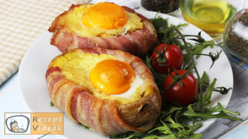 Töltött sült burgonya recept, töltött sült burgonya elkészítése - Recept Videók