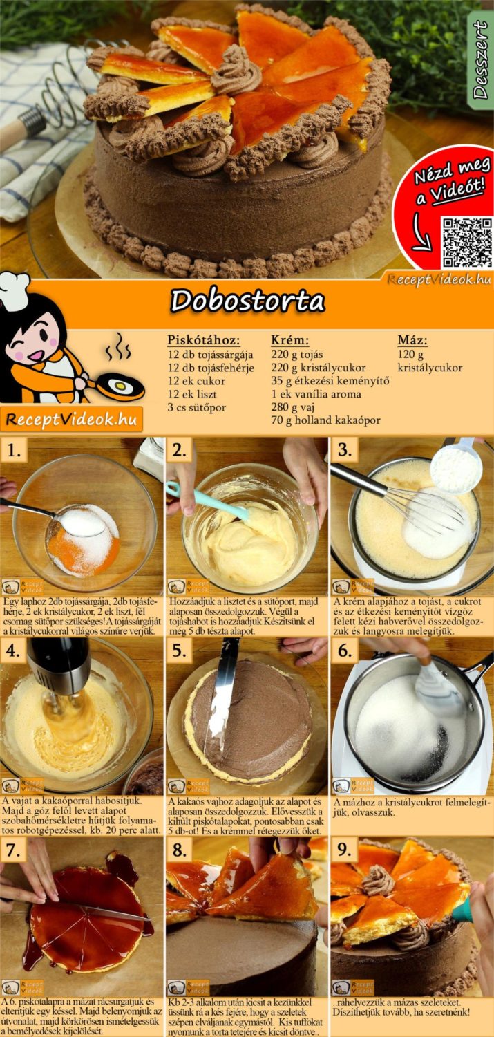 Dobostorta recept elkészítése videóval
