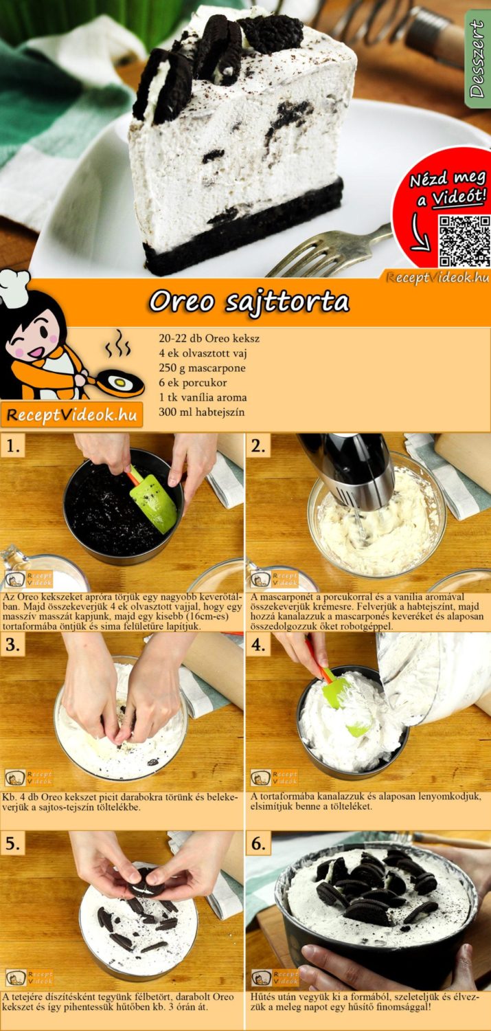 Oreo sajttorta recept elkészítése videóval